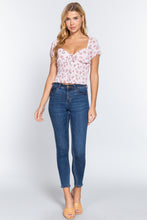 Load image into Gallery viewer, Short Slv Smocking Print Woven Top
