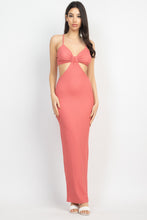 Load image into Gallery viewer, Cutout Back Slit V-neck Maxi Dress

