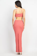 Load image into Gallery viewer, Cutout Back Slit V-neck Maxi Dress
