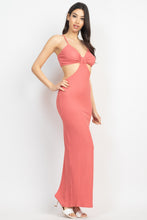 Load image into Gallery viewer, Cutout Back Slit V-neck Maxi Dress
