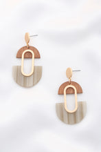 Load image into Gallery viewer, Wood Acetate Oval Dangle Earring
