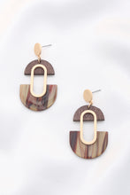 Load image into Gallery viewer, Wood Acetate Oval Dangle Earring

