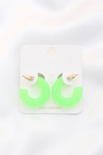 Load image into Gallery viewer, Color Acrylic Pipe Hoop Earring
