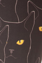 Load image into Gallery viewer, Black Cats Printed, High Waisted Leggings In A Fit Style, With An Elastic Waistband
