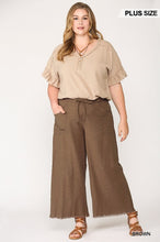 Load image into Gallery viewer, Frayed Wide Leg Pants With Pockets

