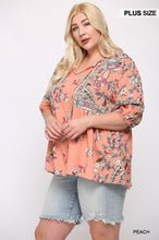 Load image into Gallery viewer, Floral And Symmetric Prints Mixed Tunic With Tassel Tie
