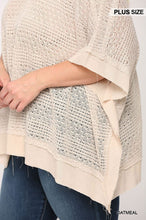 Load image into Gallery viewer, Light Knit And Woven Mixed Boxy Top With Poncho Sleeve
