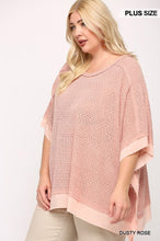 Load image into Gallery viewer, Light Knit And Woven Mixed Boxy Top With Poncho Sleeve
