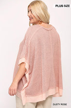 Load image into Gallery viewer, Light Knit And Woven Mixed Boxy Top With Poncho Sleeve
