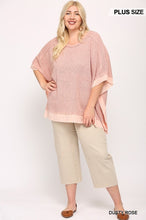Load image into Gallery viewer, Light Knit And Woven Mixed Boxy Top With Poncho Sleeve
