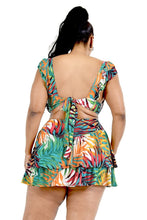 Load image into Gallery viewer, Plus Hot Summer Leaf Print 2 Piece Skirt Set
