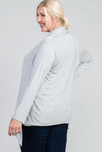 Load image into Gallery viewer, Waist Seam Shark Bite Long Sleeve Open Solid Cardigan
