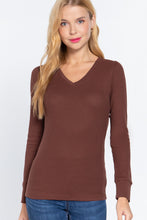 Load image into Gallery viewer, Long Slv V-neck Thermal Top
