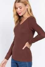 Load image into Gallery viewer, Long Slv V-neck Thermal Top
