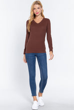 Load image into Gallery viewer, Long Slv V-neck Thermal Top
