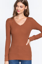 Load image into Gallery viewer, Long Slv V-neck Thermal Top
