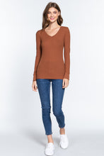 Load image into Gallery viewer, Long Slv V-neck Thermal Top
