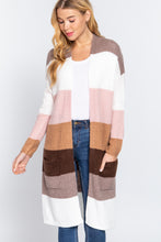 Load image into Gallery viewer, Open Front Color Block Cardigan
