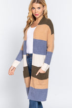 Load image into Gallery viewer, Open Front Color Block Cardigan
