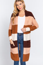 Load image into Gallery viewer, Open Front Color Block Cardigan
