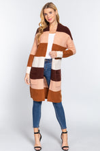 Load image into Gallery viewer, Open Front Color Block Cardigan
