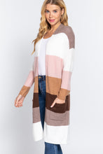 Load image into Gallery viewer, Open Front Color Block Cardigan
