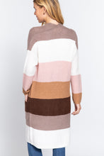 Load image into Gallery viewer, Open Front Color Block Cardigan
