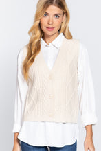 Load image into Gallery viewer, V-neck Cable Sweater Vest Cardigan
