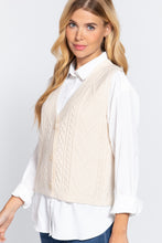 Load image into Gallery viewer, V-neck Cable Sweater Vest Cardigan
