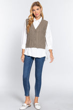 Load image into Gallery viewer, V-neck Cable Sweater Vest Cardigan
