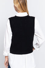 Load image into Gallery viewer, V-neck Cable Sweater Vest Cardigan
