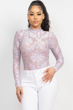 Load image into Gallery viewer, Embroidered Mock Neck Keyhole Bodysuit
