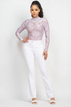 Load image into Gallery viewer, Embroidered Mock Neck Keyhole Bodysuit
