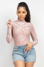 Load image into Gallery viewer, Embroidered Mock Neck Keyhole Bodysuit
