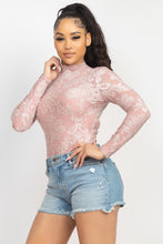 Load image into Gallery viewer, Embroidered Mock Neck Keyhole Bodysuit
