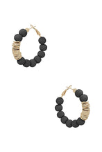 Load image into Gallery viewer, Clay Ball With Metal Accent Hoop Earring

