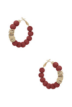 Load image into Gallery viewer, Clay Ball With Metal Accent Hoop Earring
