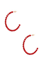 Load image into Gallery viewer, Rhinestone Bead Open Hoop Post Earring
