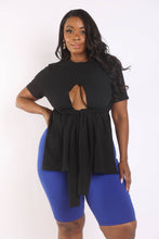Load image into Gallery viewer, Tie Detailed Slit T Shirt
