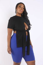Load image into Gallery viewer, Tie Detailed Slit T Shirt
