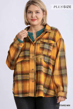 Load image into Gallery viewer, Plaid Collar Button Down Overshirt With Front Pockets
