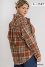 Load image into Gallery viewer, Plaid Collar Button Down Overshirt With Front Pockets
