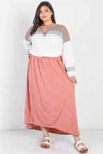 Load image into Gallery viewer, Plus Blush Smocked Waist Maxi Skirt
