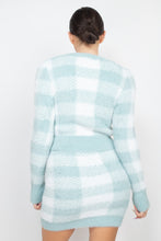 Load image into Gallery viewer, Plaid Button-front Cropped Sweater Cardigan
