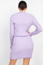 Load image into Gallery viewer, Ruffle Trim Buttoned Sweater Cardigan
