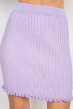 Load image into Gallery viewer, Ruffle Trim Hem Ribbed Mini Skirt
