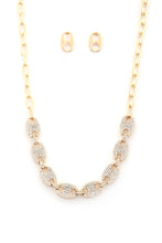 Load image into Gallery viewer, Oval Rhinestone Link Metal Necklace
