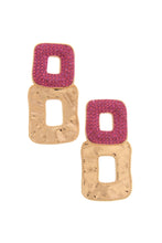 Load image into Gallery viewer, Double Square Rhinestone Post Earring
