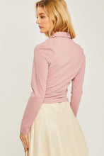 Load image into Gallery viewer, Woven Solid Ruched Front Long Sleeve
