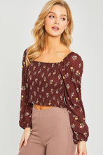 Load image into Gallery viewer, Woven Print Smocked Long Sleeve
